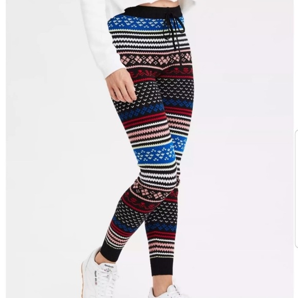 AMERICAN EAGLE SUPER HIGH RISE SWEATER LEGGINGS M - Picture 1 of 9